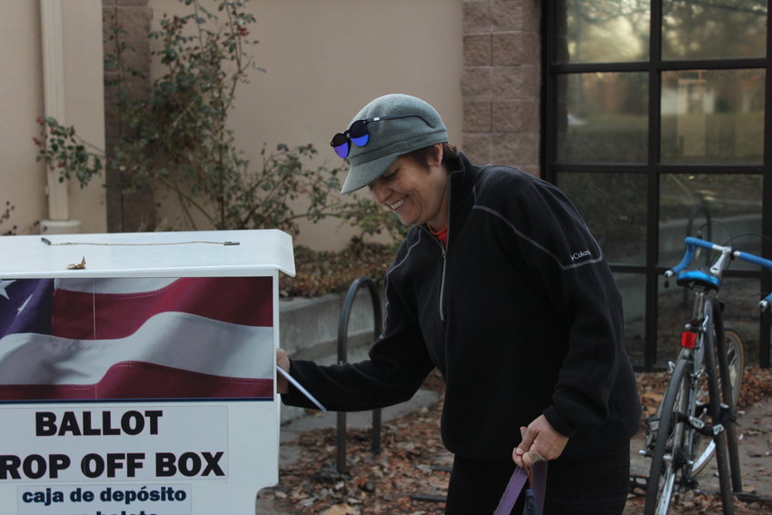 Vikki Otero drops off her ballot at the Washington Park Recreation Center drop off site on Election Day. Otero said that she wanted to make sure her voice was heard even though she felt that none of this year's ballot items impacted her.